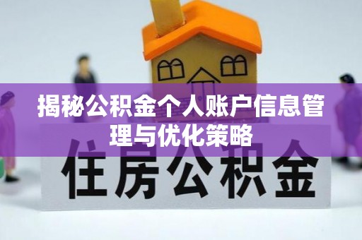 依安揭秘公积金个人账户信息管理与优化策略