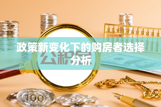 依安政策新变化下的购房者选择分析